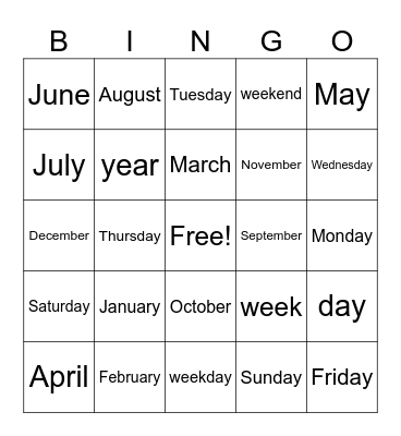 すらすら英単語　１　Bingo Card