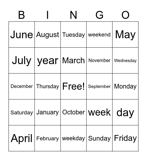 すらすら英単語　１　Bingo Card