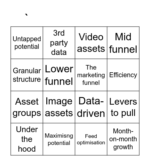 PMax Buzzword Bingo! Bingo Card