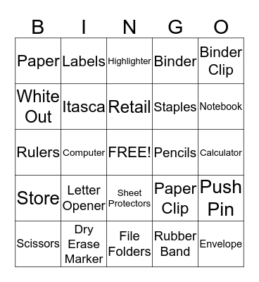 OfficeMax Bingo Card