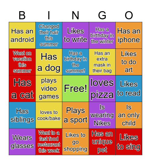 Ice-Ice Breaker! Bingo Card