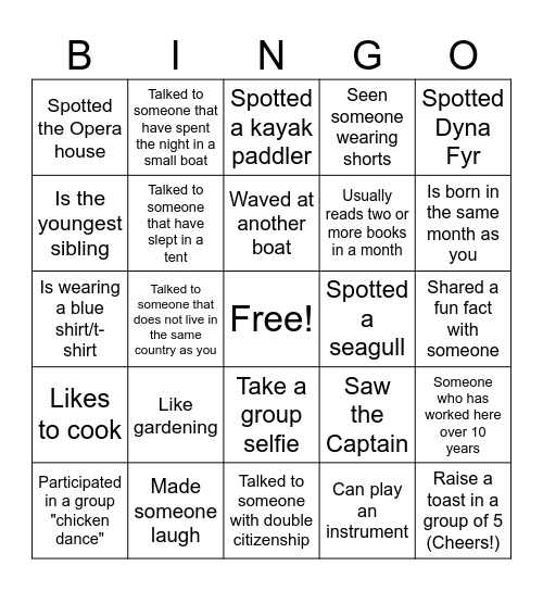 GBS Summer Party 2025 Bingo Card