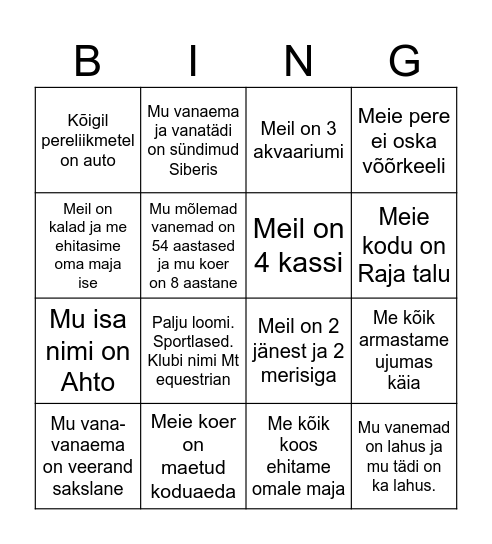 KMK 9. lend Bingo Card