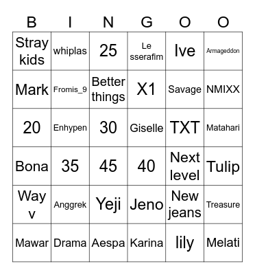 JIRO BINGO Card