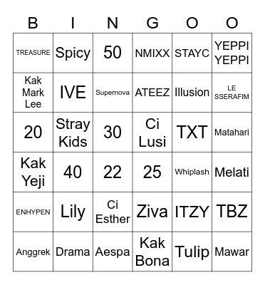 Bingo Jipa Bingo Card