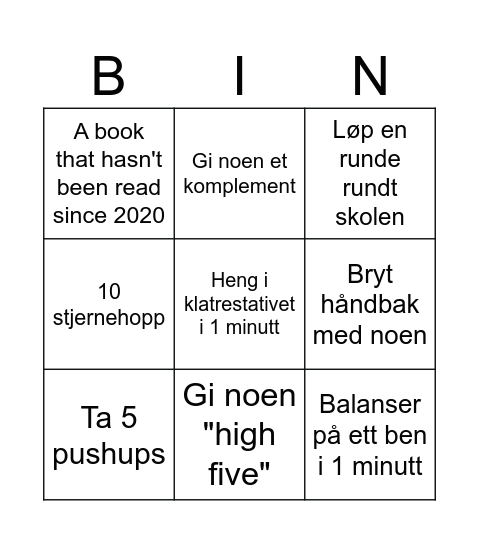 Google Docs Bingo Card