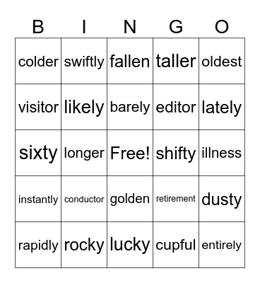 Wilson 6.1 Bingo Card