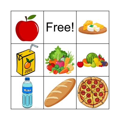 Food Bingo Card