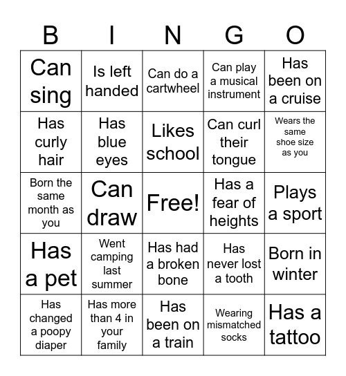 Grammy Camp 2025 Bingo Card