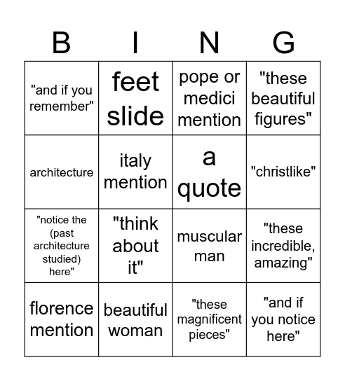 tice Bingo Card