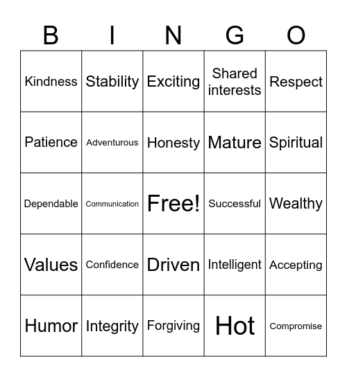 Mother's Day Bingo Card