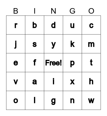 ABC BINGO Card