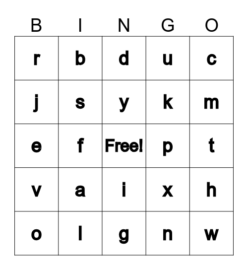 ABC BINGO Card