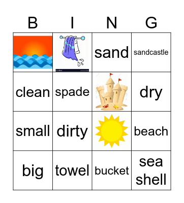 beach Bingo Card