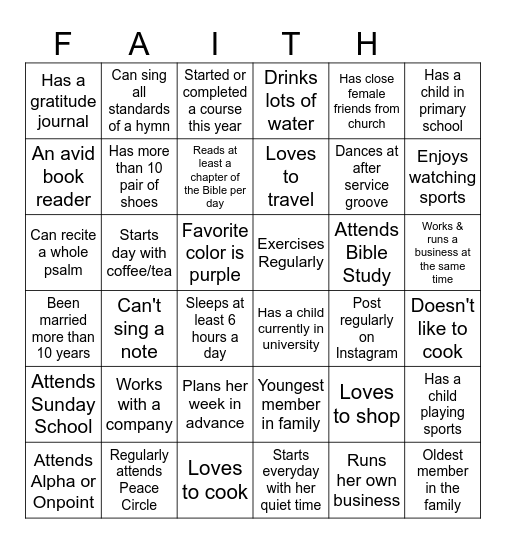 Enlightened Women Bingo Card