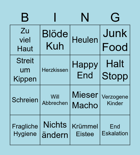 Frauentausch 4x4 Bingo Card