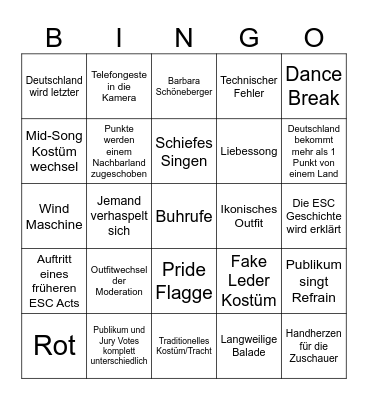 ESC BINGO Card