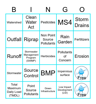 Stormwater BINGO Card