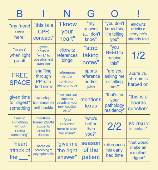Bingowitz: HOM Reinforcement Bingo Card