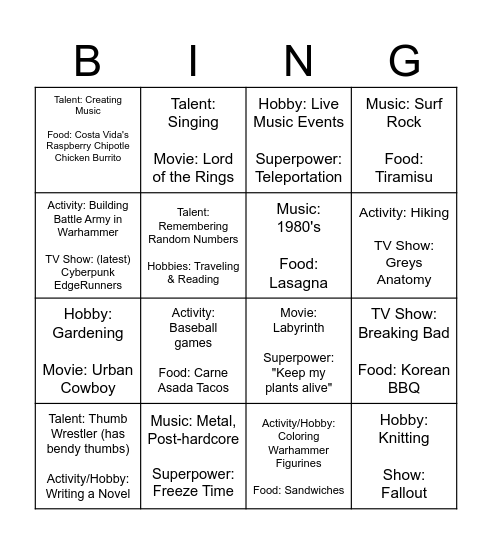 In Office Bingo Card