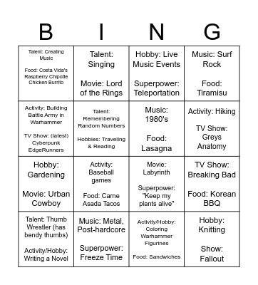 In Office Bingo Card