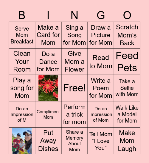 Happy Mothers Day Bingo Card
