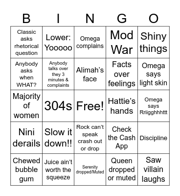 Lower 9th Bingo Card