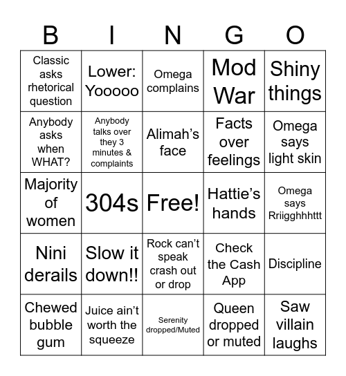 Lower 9th Bingo Card