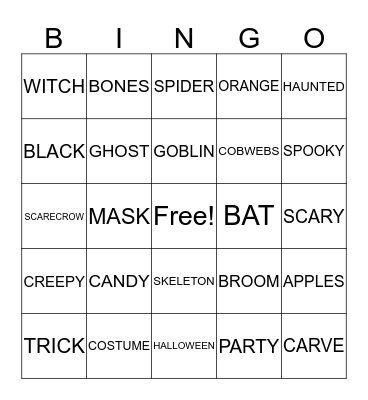 HALLOWEEN Bingo Card