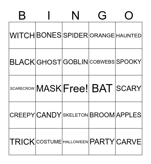 HALLOWEEN Bingo Card