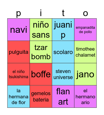 ¿quién está en el lenguitas hoy? Bingo Card