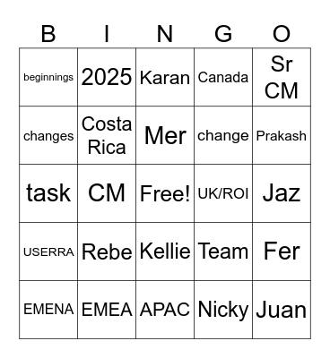 Amazon MIL Task Force Bingo Card
