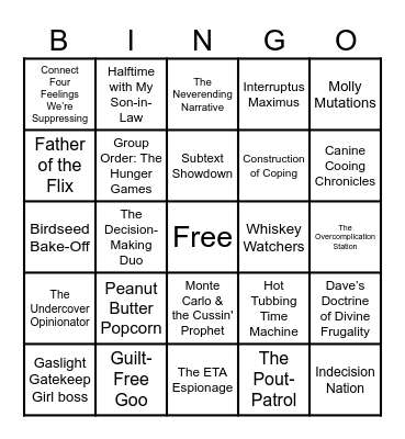Bergy Bingo Card