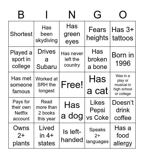 SLP Bingo 2025 Bingo Card