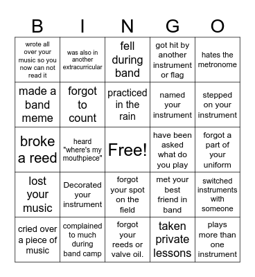 BMHS Banquet Bingo Card