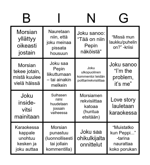 In my Bingo Era Bingo Card
