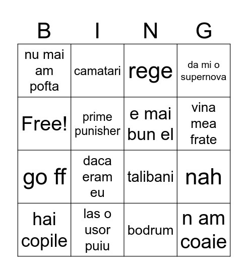 pulisher Bingo Card