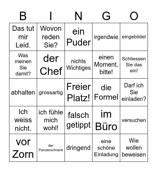 Geheime Mission Kap 1 & 2 Bingo Card
