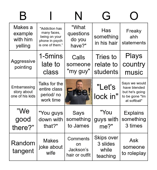 Ed Whiting Bingo Card