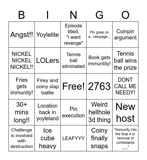 Battle for island agan 17+2 :] Bingo Card