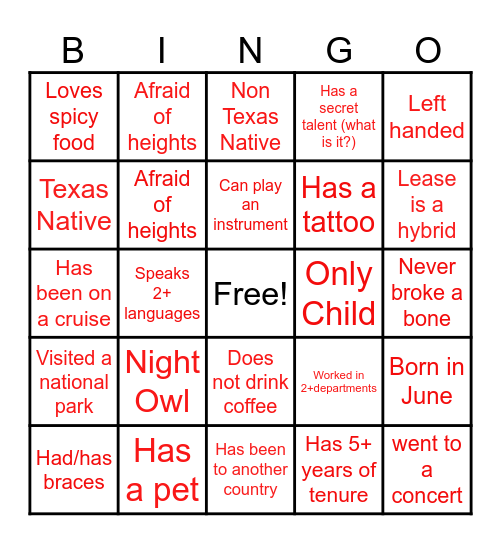 Bestie Bingo Card