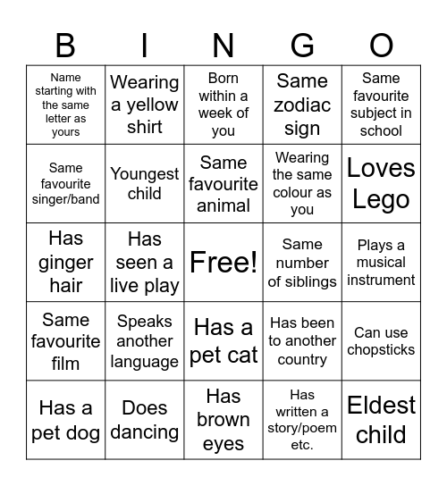 Write, Act, Perform, Bingo! Bingo Card