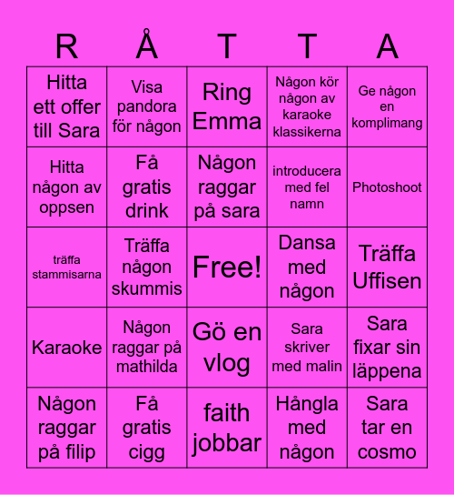 RÅTTA Bingo Card