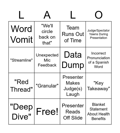 LALO Loteria Bingo Card