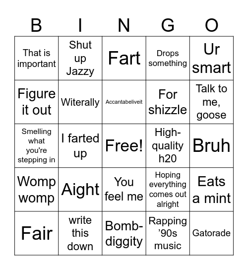 Mando's common sayings Bingo Card