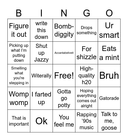 Mando's common sayings Bingo Card