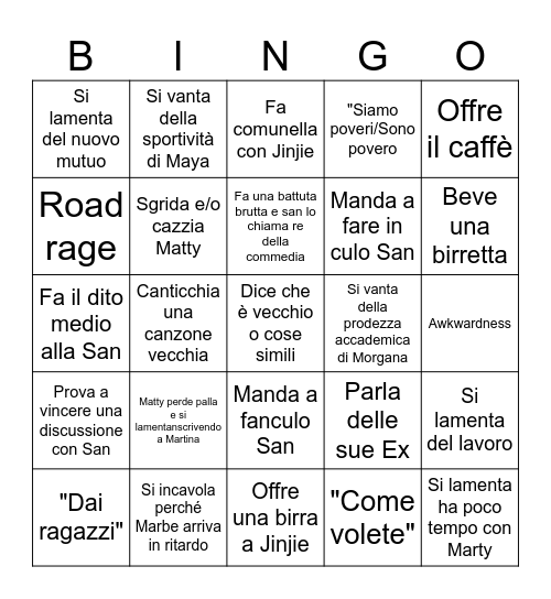 Borgnino Bingo Card