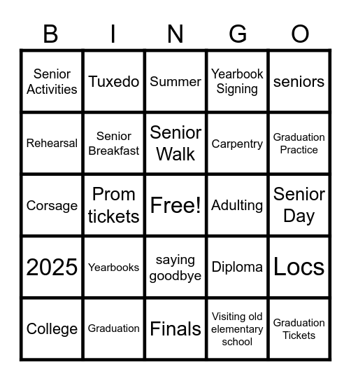 Jordan Bingo 2025 Bingo Card