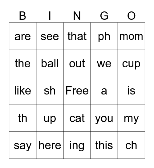 sight word units 1-10 Bingo Card
