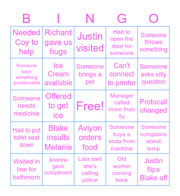 CSR Bingo- Fun Bingo Card